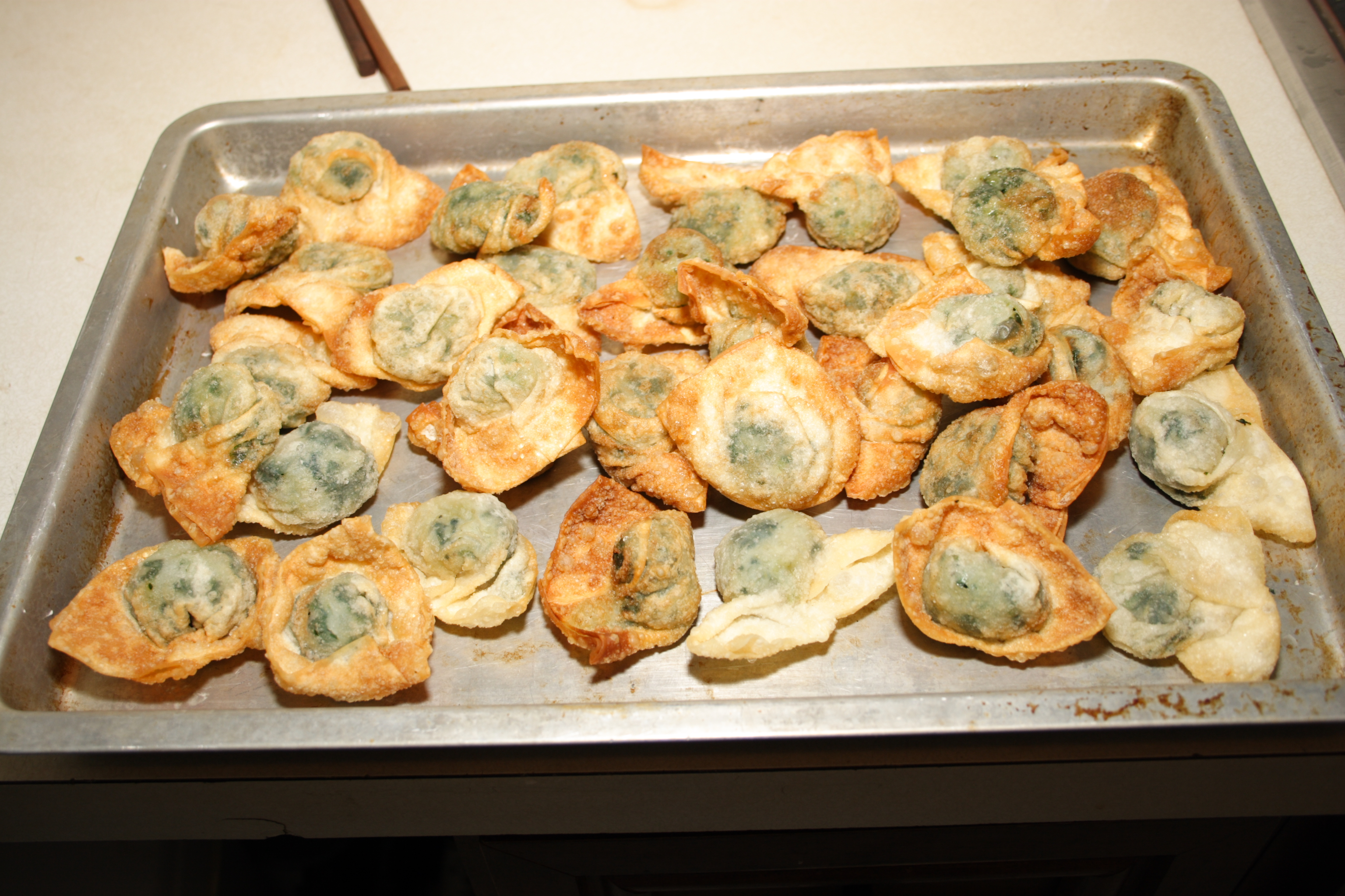 Spinach Wontons (Deep Fried)