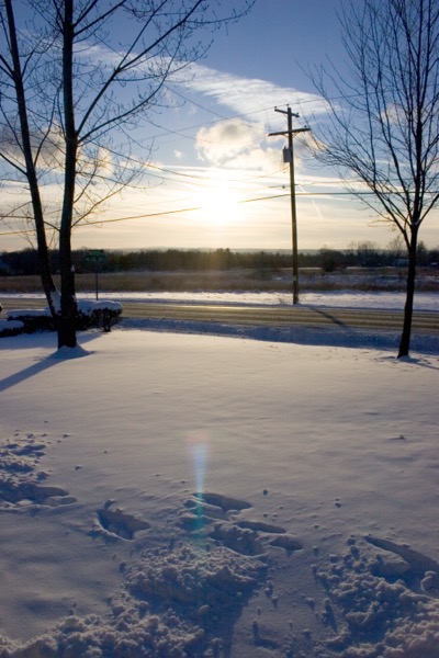 Outside the apartment at 17 below