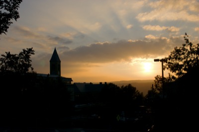 sunset over ithaca