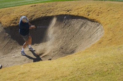 ... and onto the green